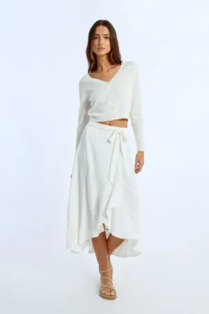 RUFFLED WRAP SKIRT