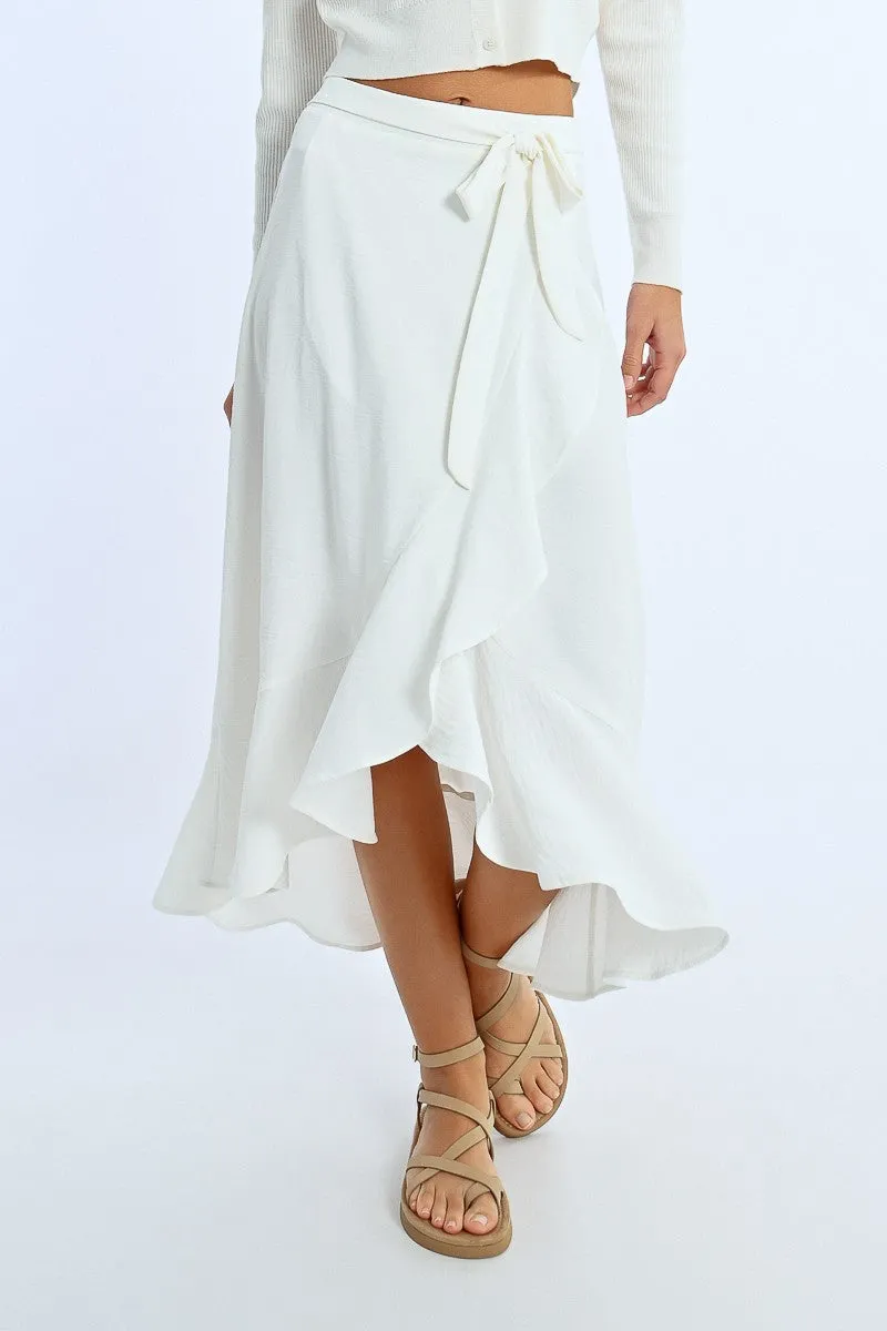 RUFFLED WRAP SKIRT
