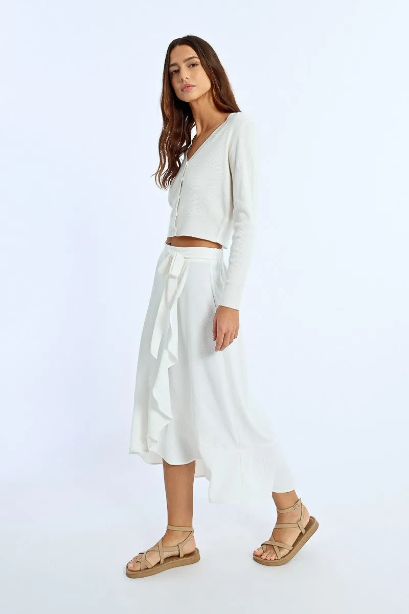 RUFFLED WRAP SKIRT