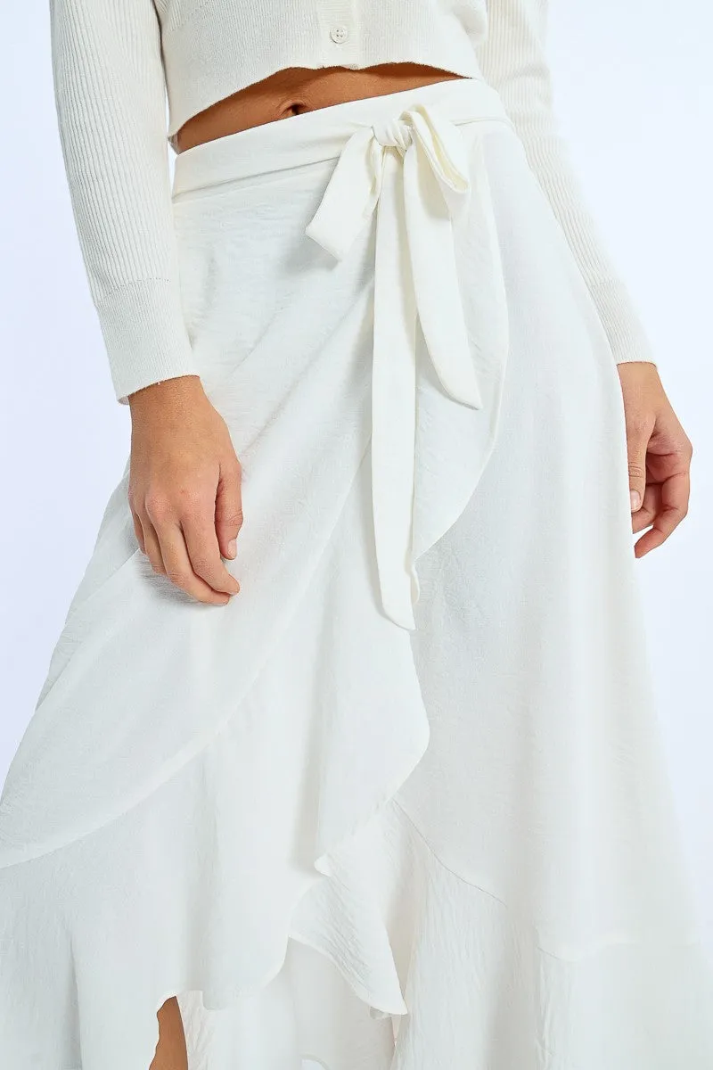 RUFFLED WRAP SKIRT
