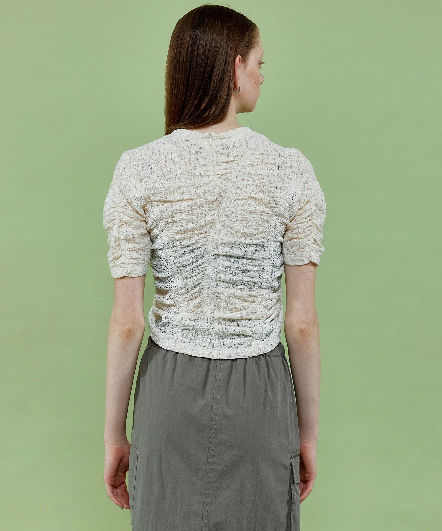 【SALE】Lace Shirring Tops