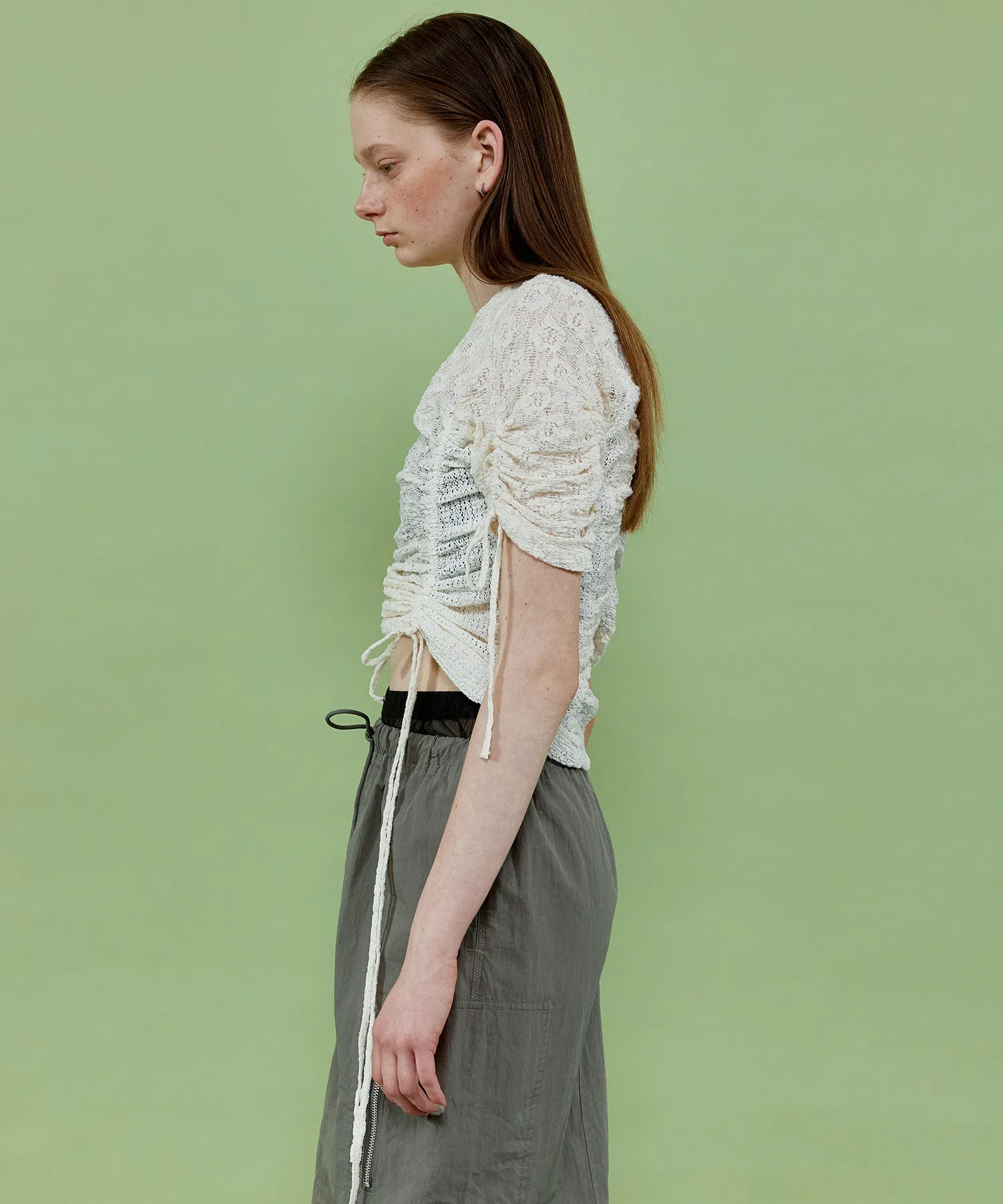 【SALE】Lace Shirring Tops