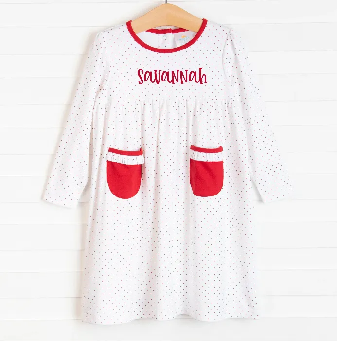 Savannah Pima Dress, Red