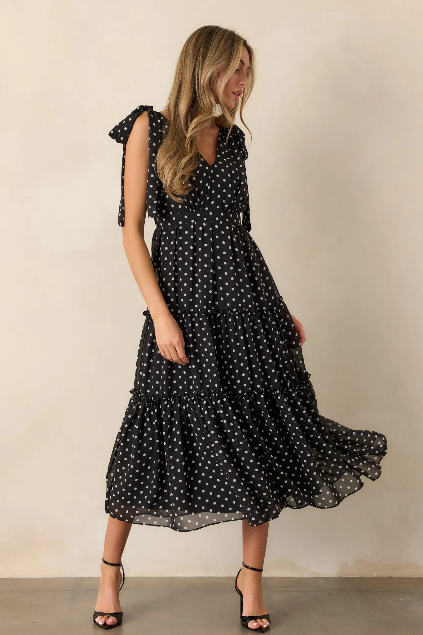 Savor The Moment Black Polka Dot Maxi Dress