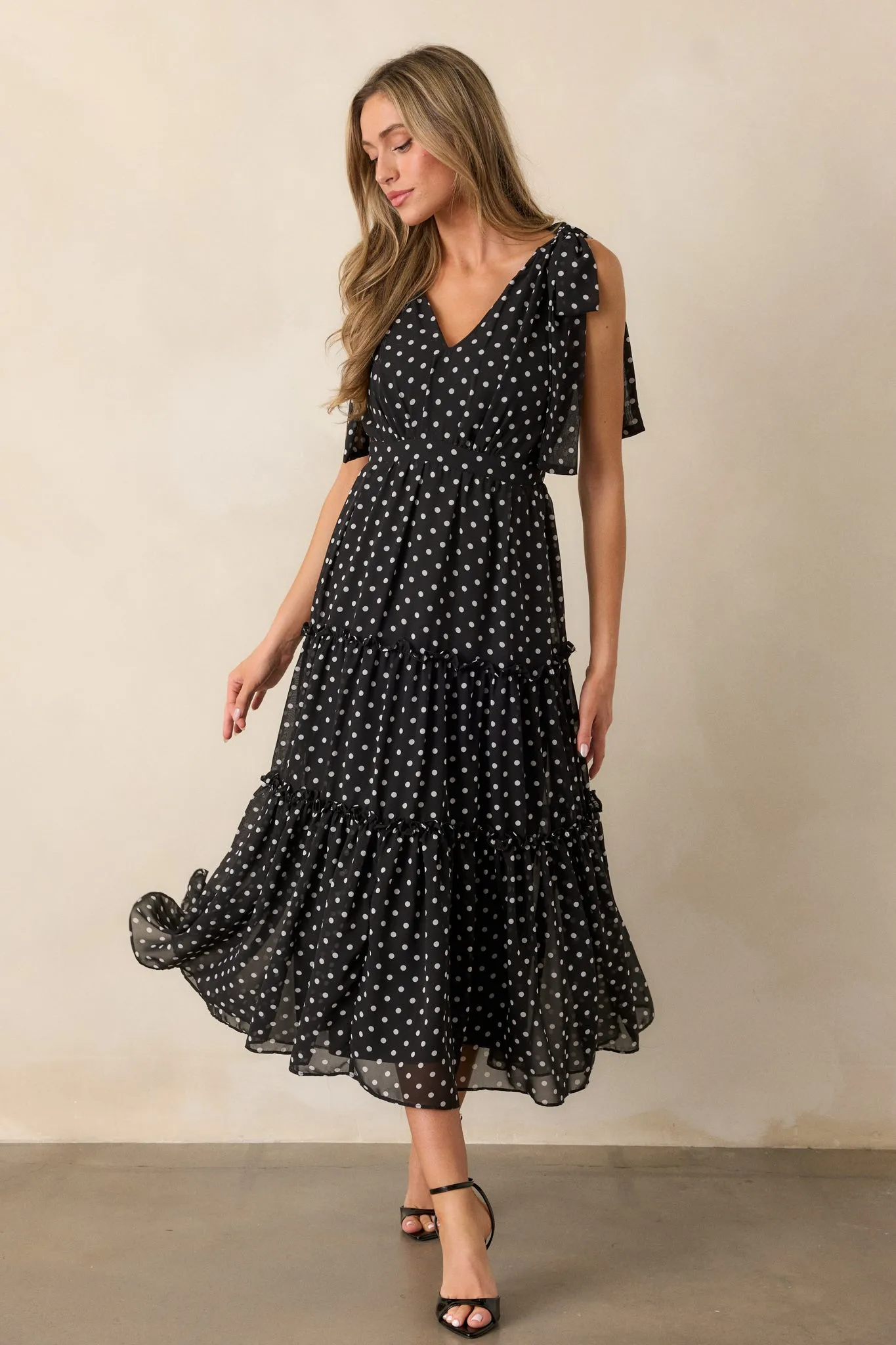 Savor The Moment Black Polka Dot Maxi Dress