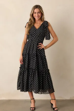 Savor The Moment Black Polka Dot Maxi Dress