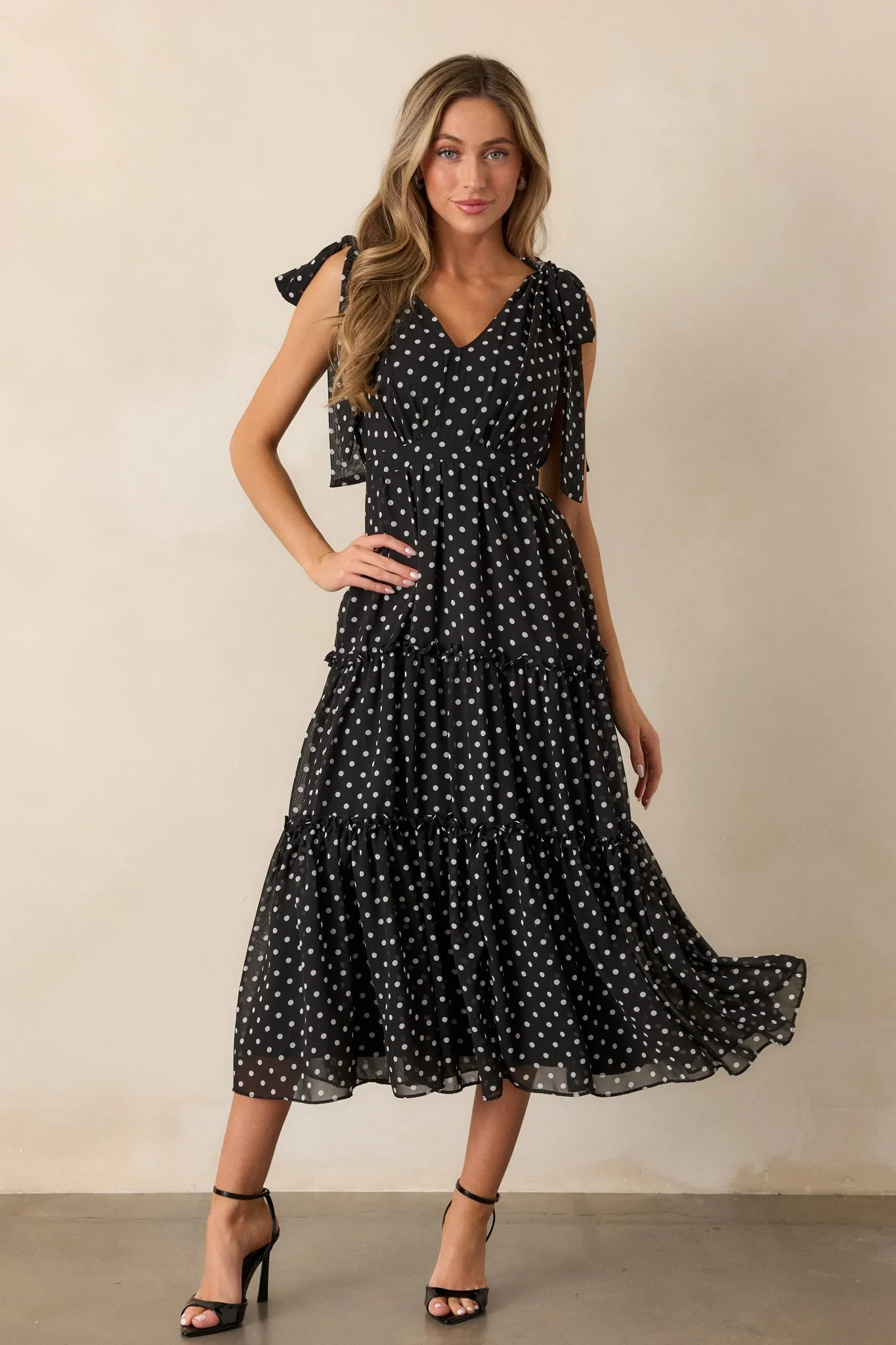 Savor The Moment Black Polka Dot Maxi Dress