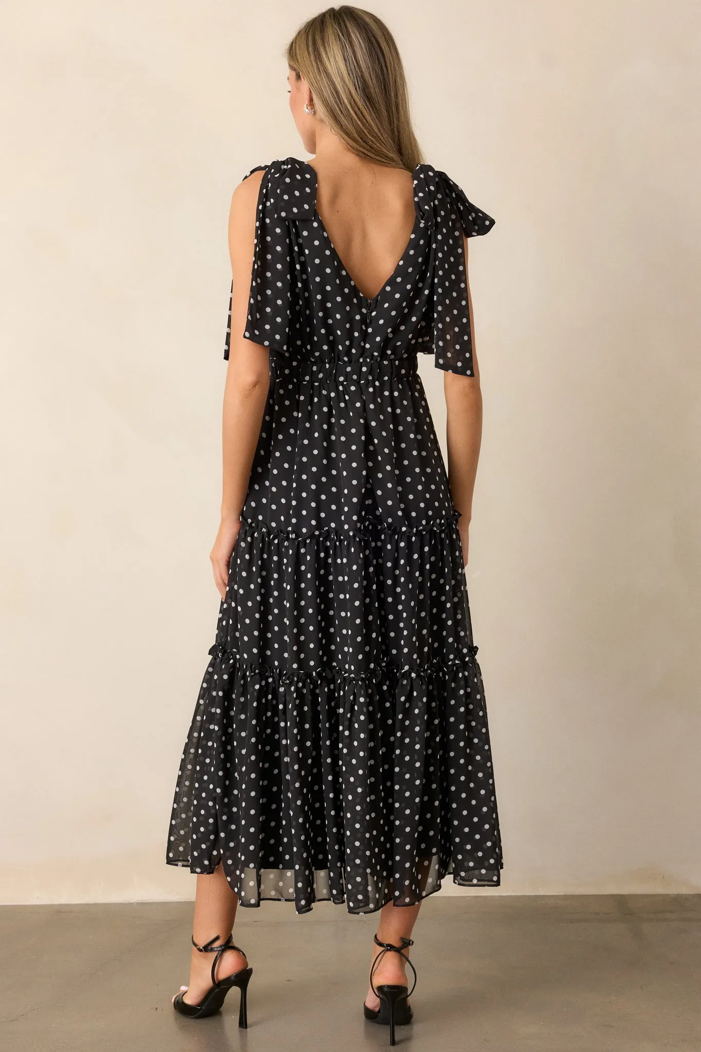 Savor The Moment Black Polka Dot Maxi Dress