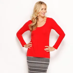 SCOOP NECK TOP LS