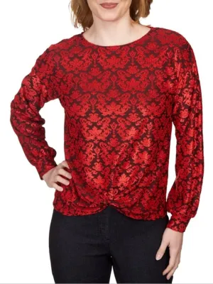 Scroll Twist Top - Lipstick Multi FINAL SALE