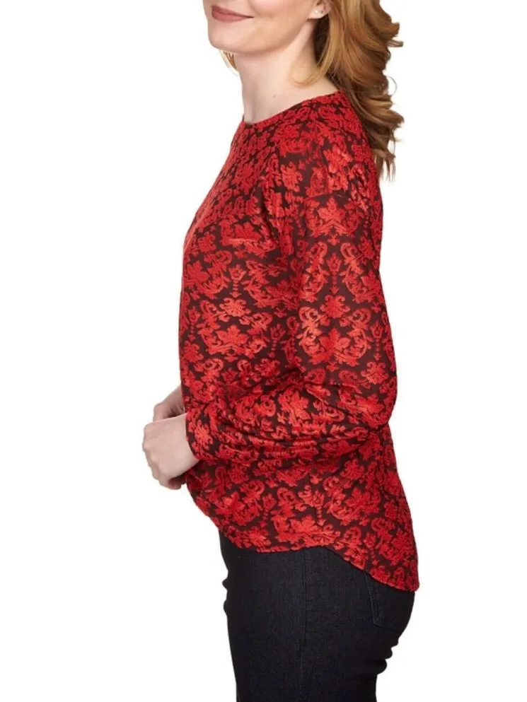 Scroll Twist Top - Lipstick Multi FINAL SALE