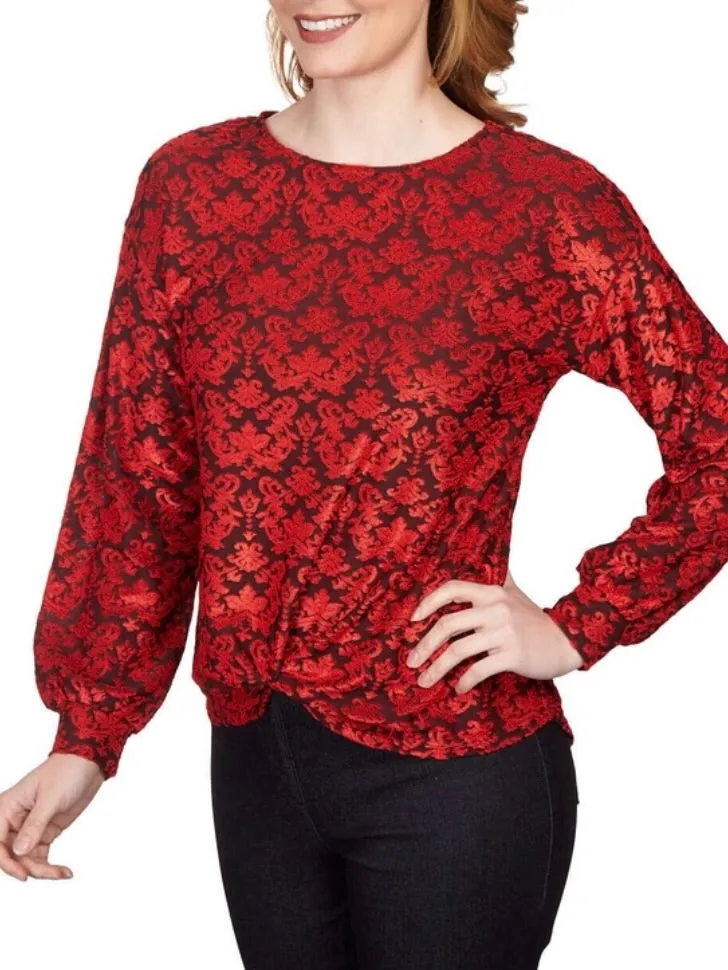 Scroll Twist Top - Lipstick Multi FINAL SALE