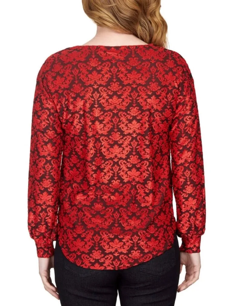 Scroll Twist Top - Lipstick Multi FINAL SALE