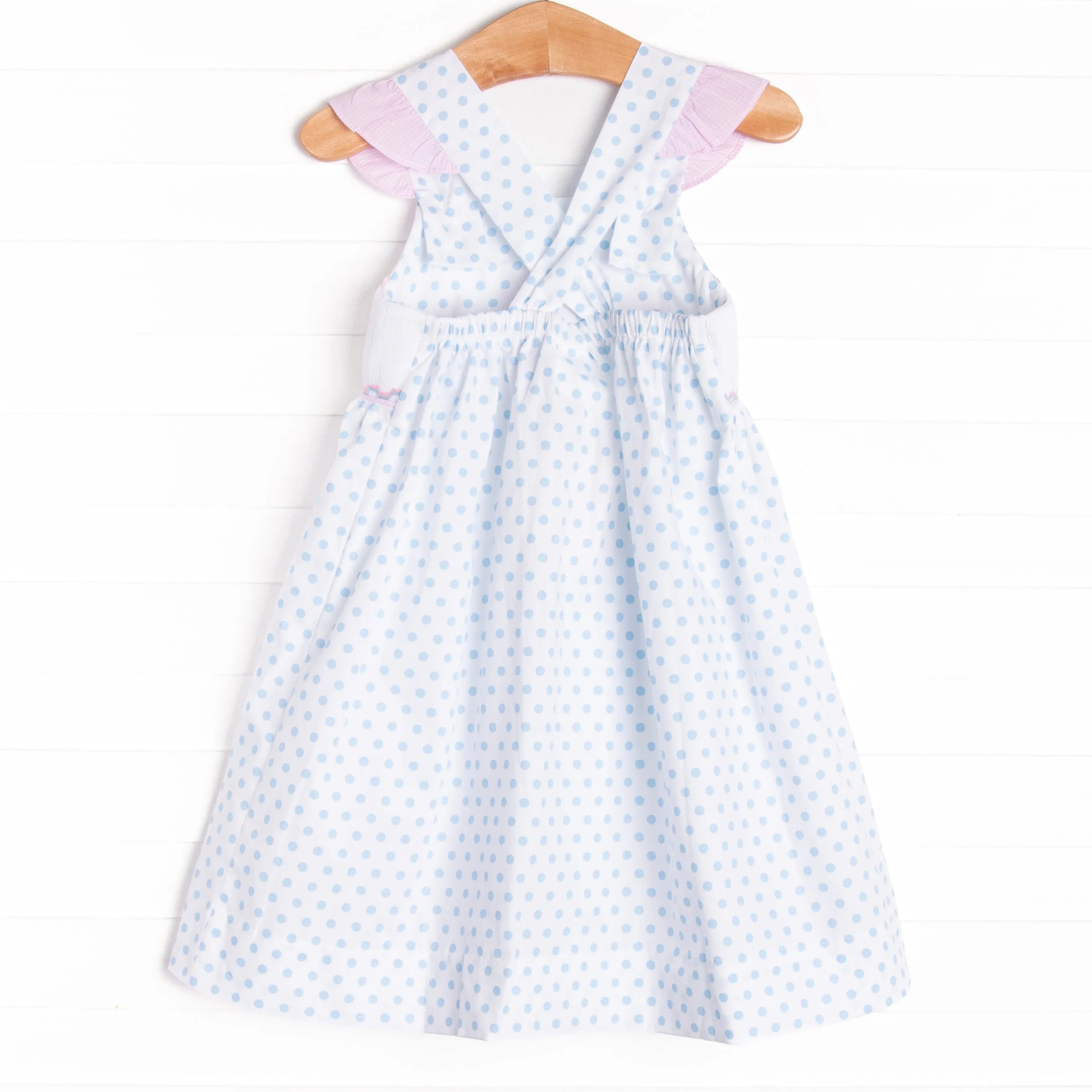 Seahorse Somersaults Smocked Dress, Blue