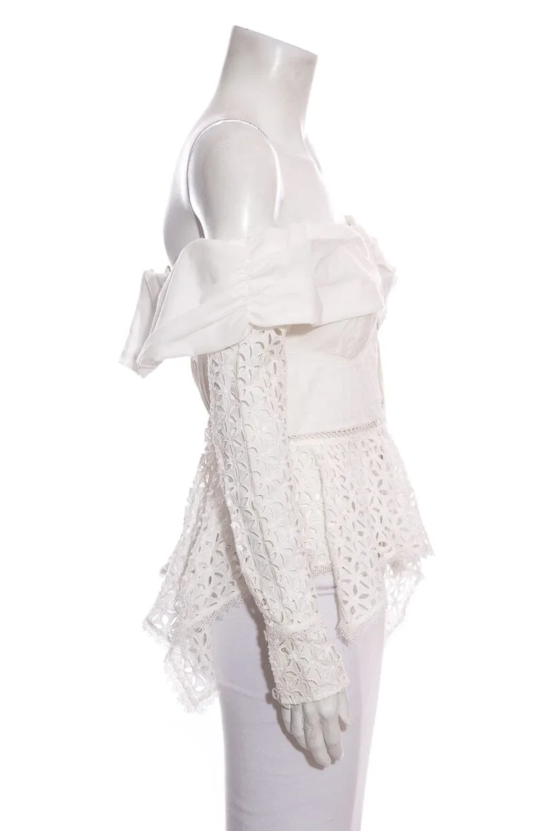 Self Portrait White Lace Blouse SZ 4