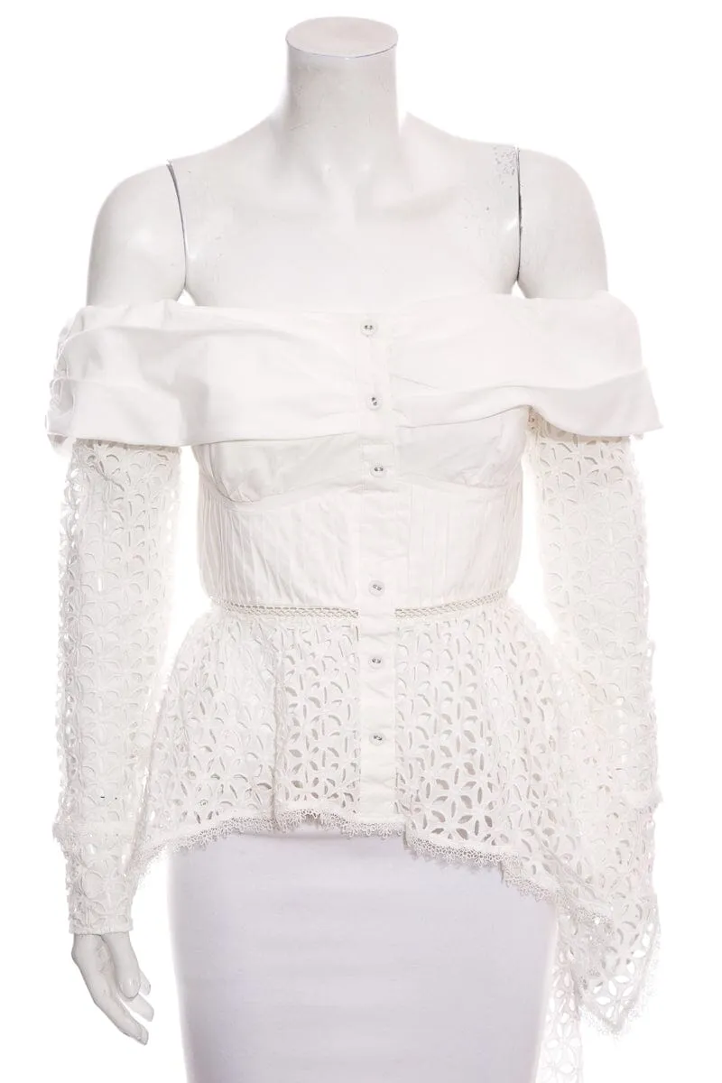 Self Portrait White Lace Blouse SZ 4