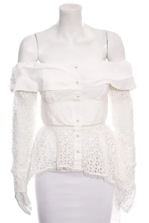 Self Portrait White Lace Blouse SZ 4