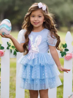Sequin Bunny Tulle Ruffle Dress