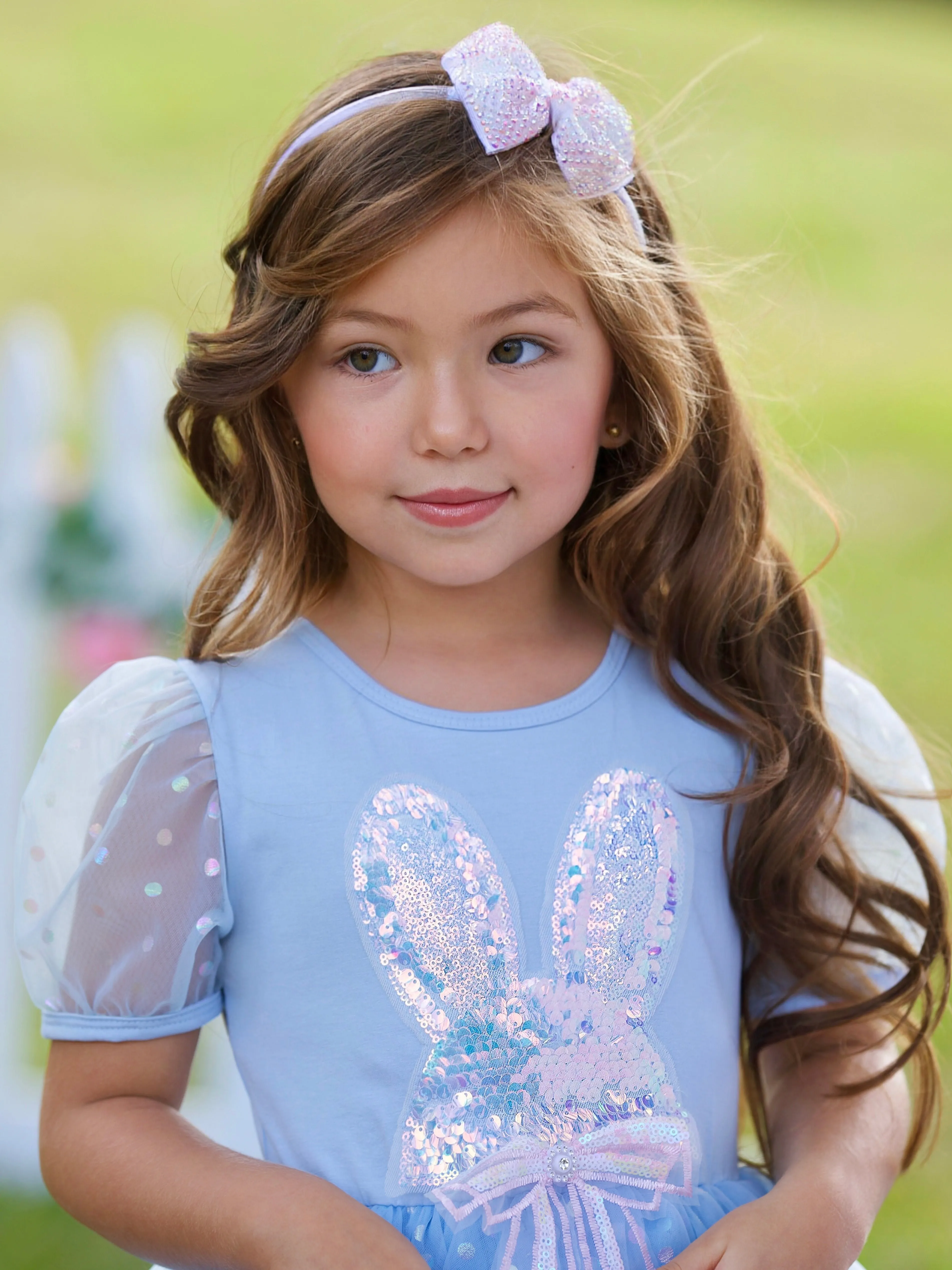 Sequin Bunny Tulle Ruffle Dress