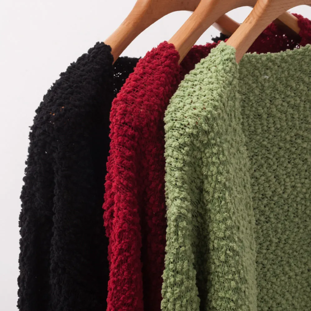 Seven-color Long-sleeved Cardigan Pocket Sweater Coat