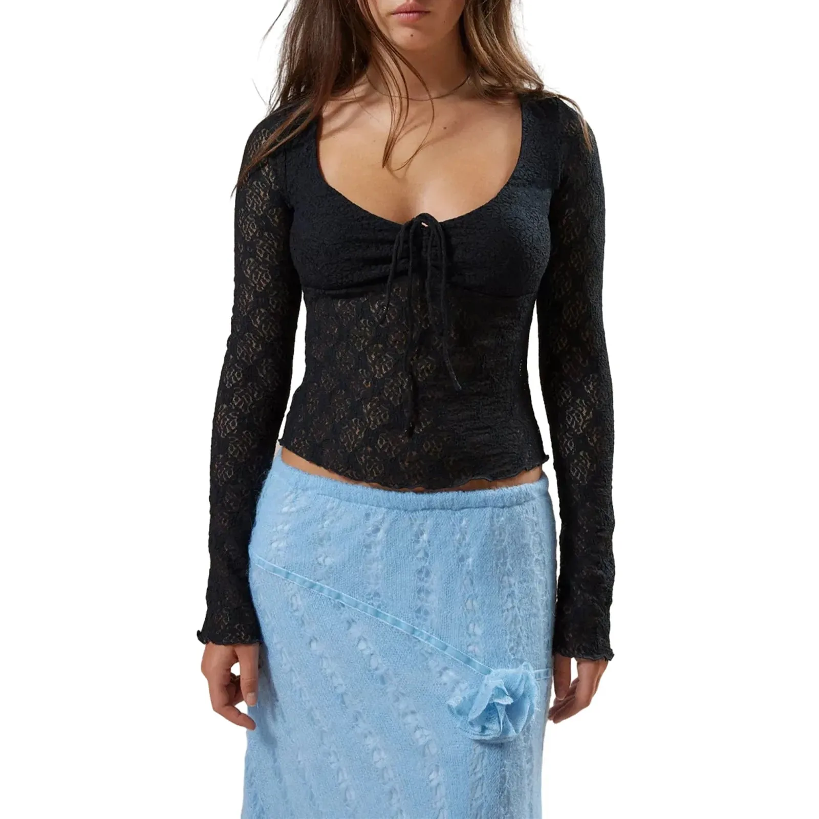 Sexy Lace Long Sleeve Top