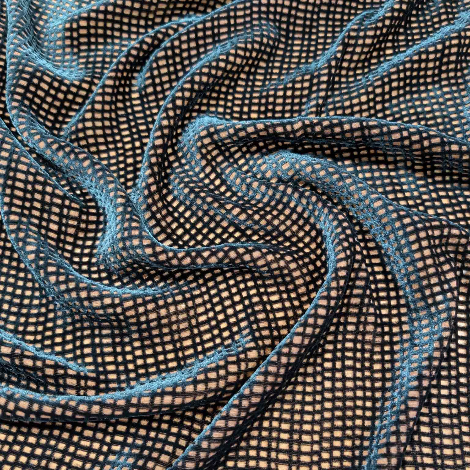 Silk Burnout Velvet, Crosshatch