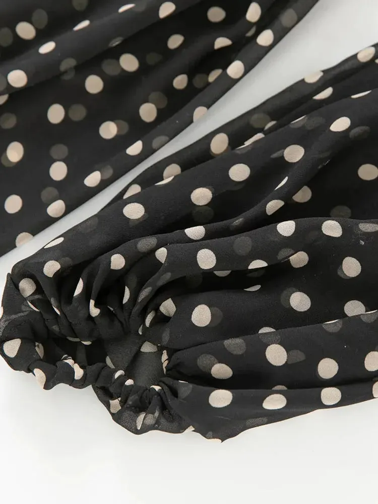 Sky Dot Print Long Dress