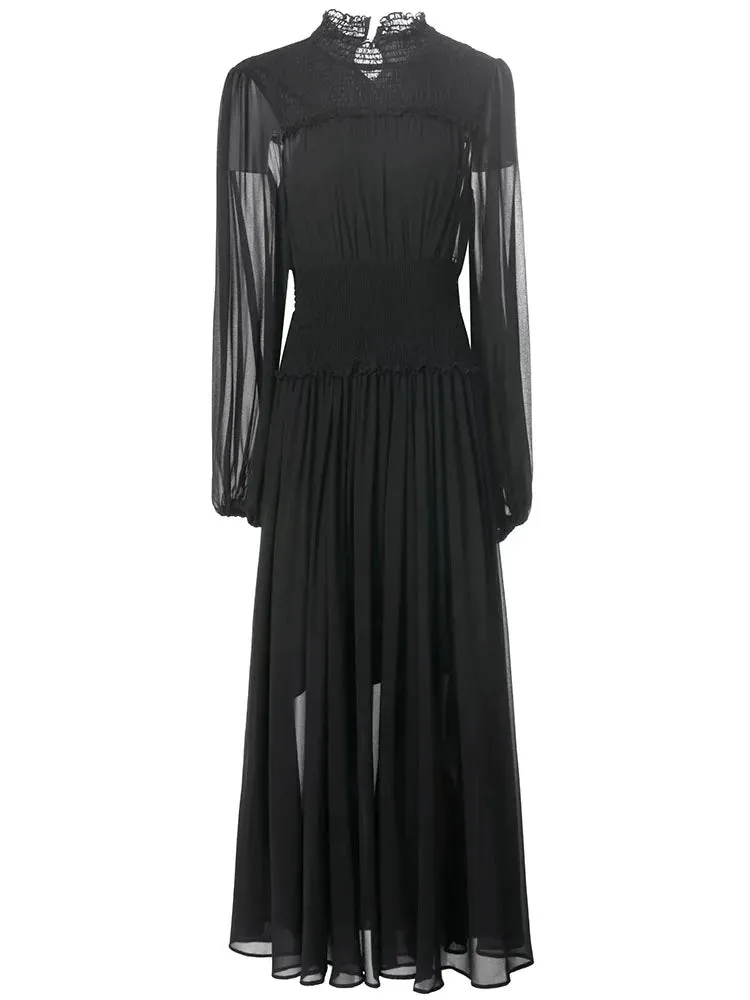 Sky Dot Print Long Dress