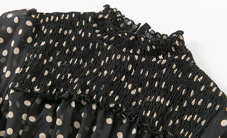 Sky Dot Print Long Dress