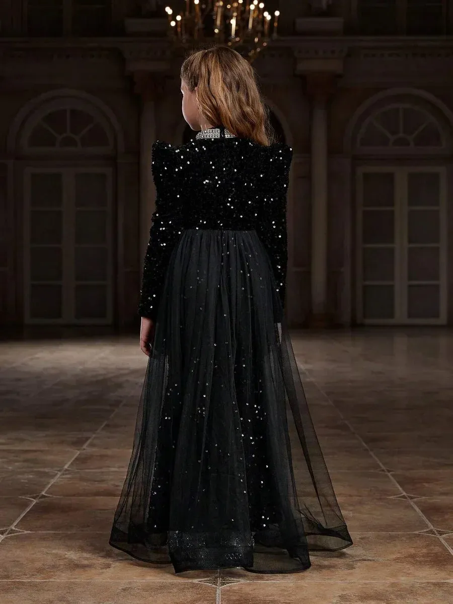 Sparkling Black Velvet Bodycon Dress