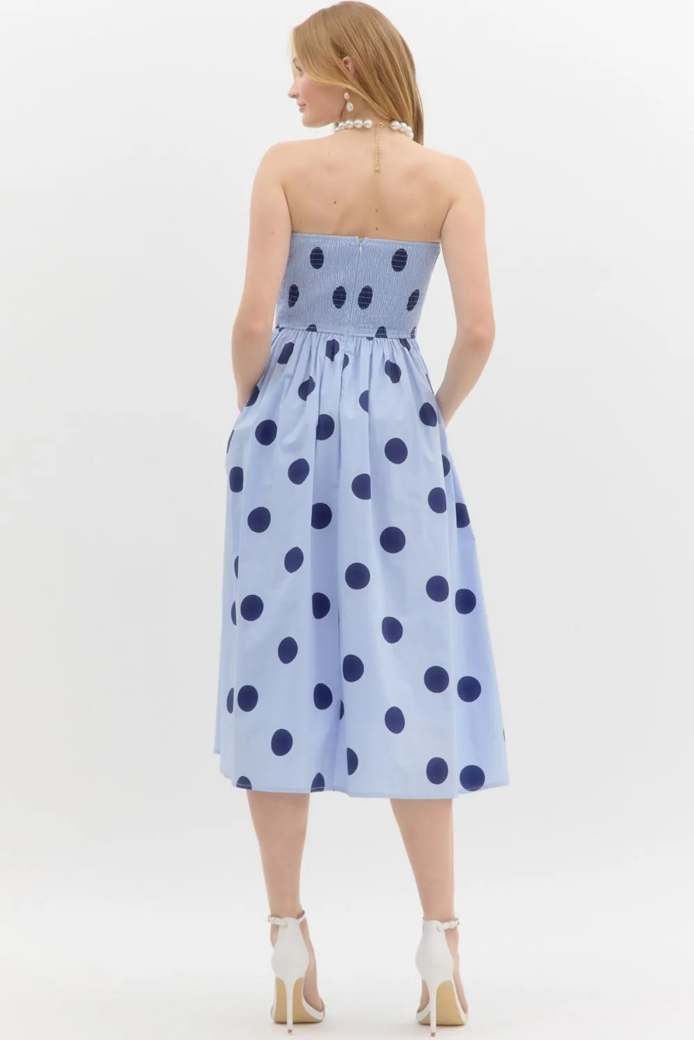 Strapless Pleated Dress