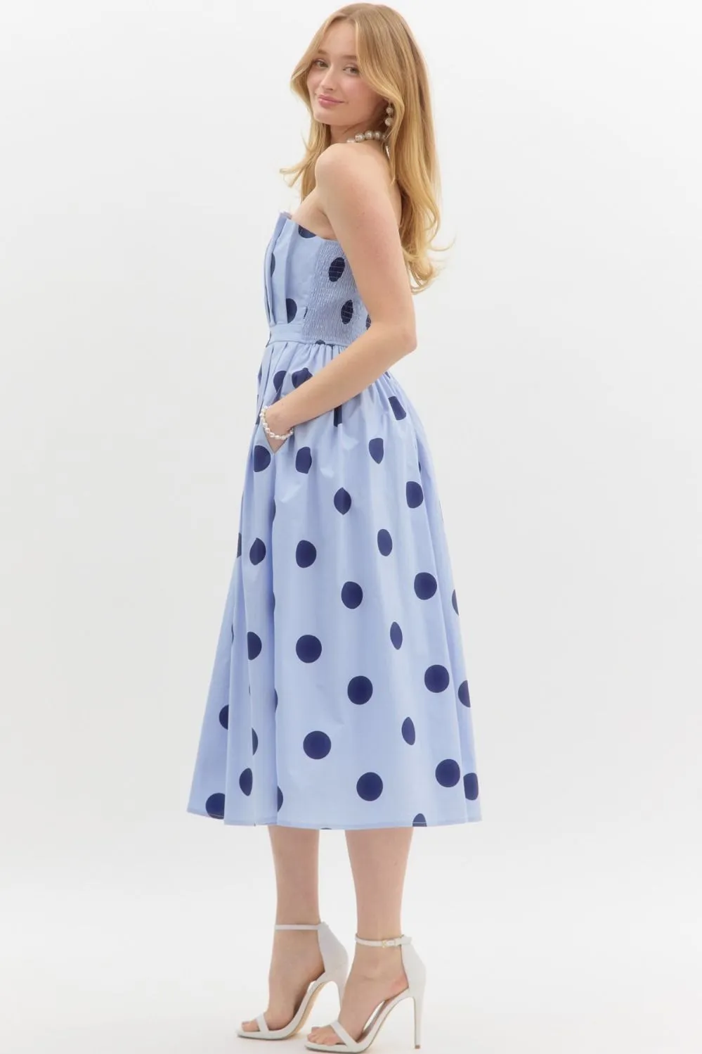 Strapless Pleated Dress