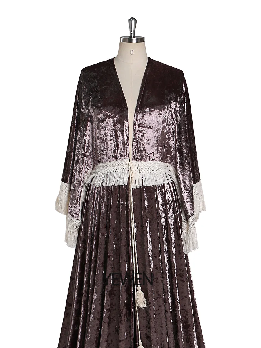 Stretch Velvet Boho Gown Magical Dress for Special Moments Maternity Photo Shoots Dress YEWEN YW220820