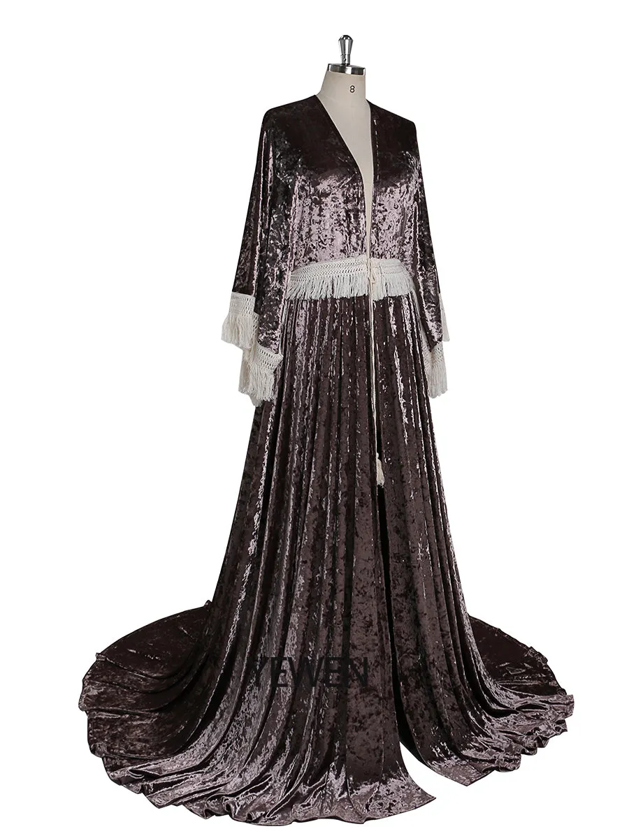 Stretch Velvet Boho Gown Magical Dress for Special Moments Maternity Photo Shoots Dress YEWEN YW220820