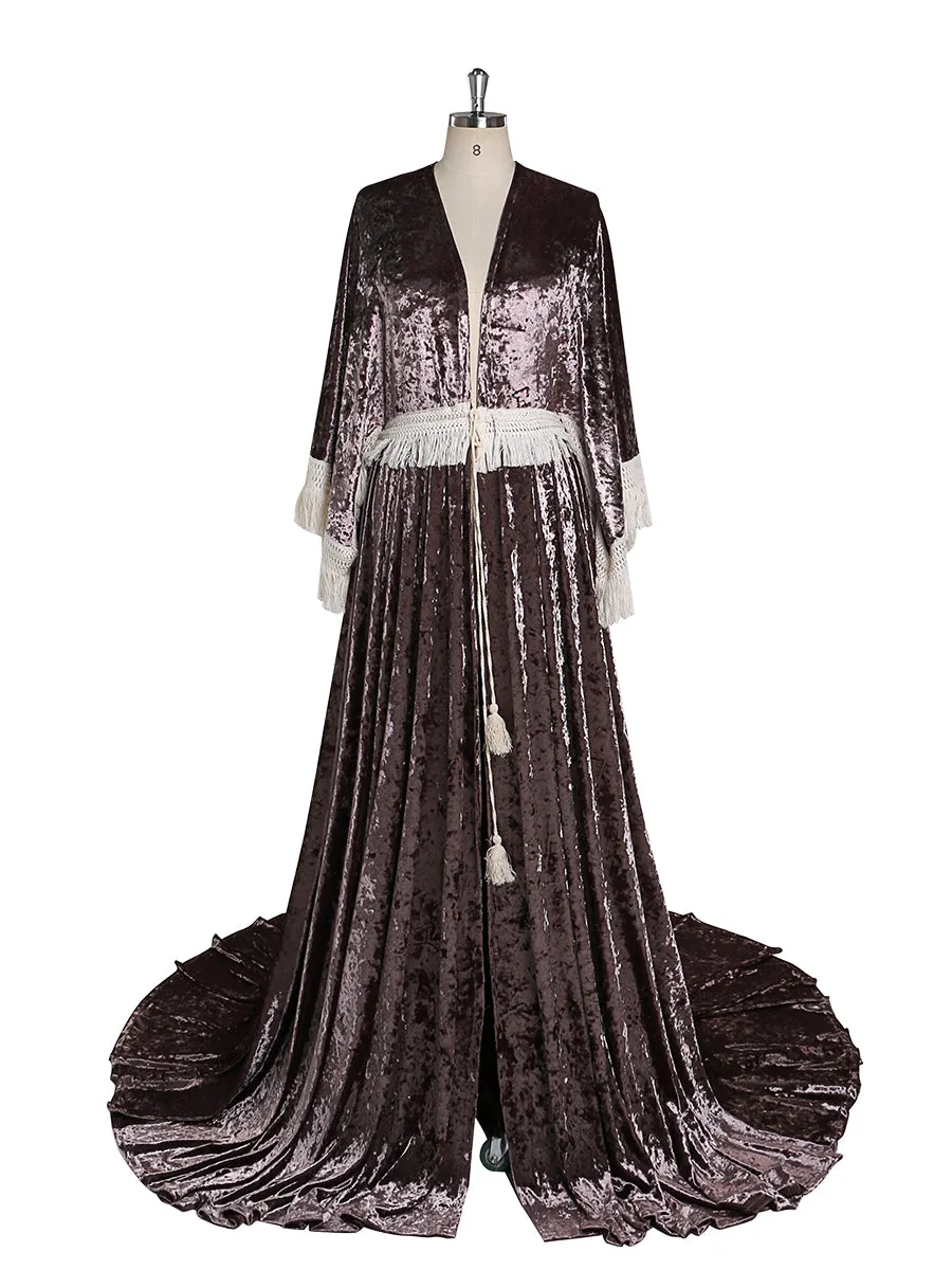 Stretch Velvet Boho Gown Magical Dress for Special Moments Maternity Photo Shoots Dress YEWEN YW220820