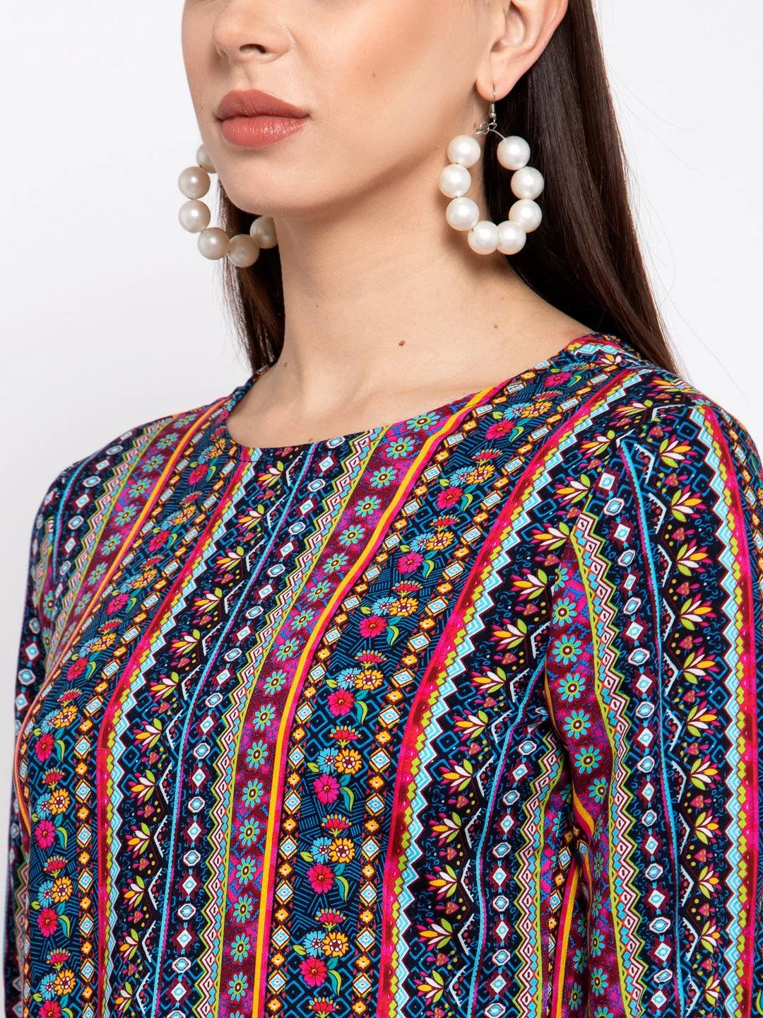 Style Quotient Women Multi Ethnic Printed Polyester Smart Casual Top