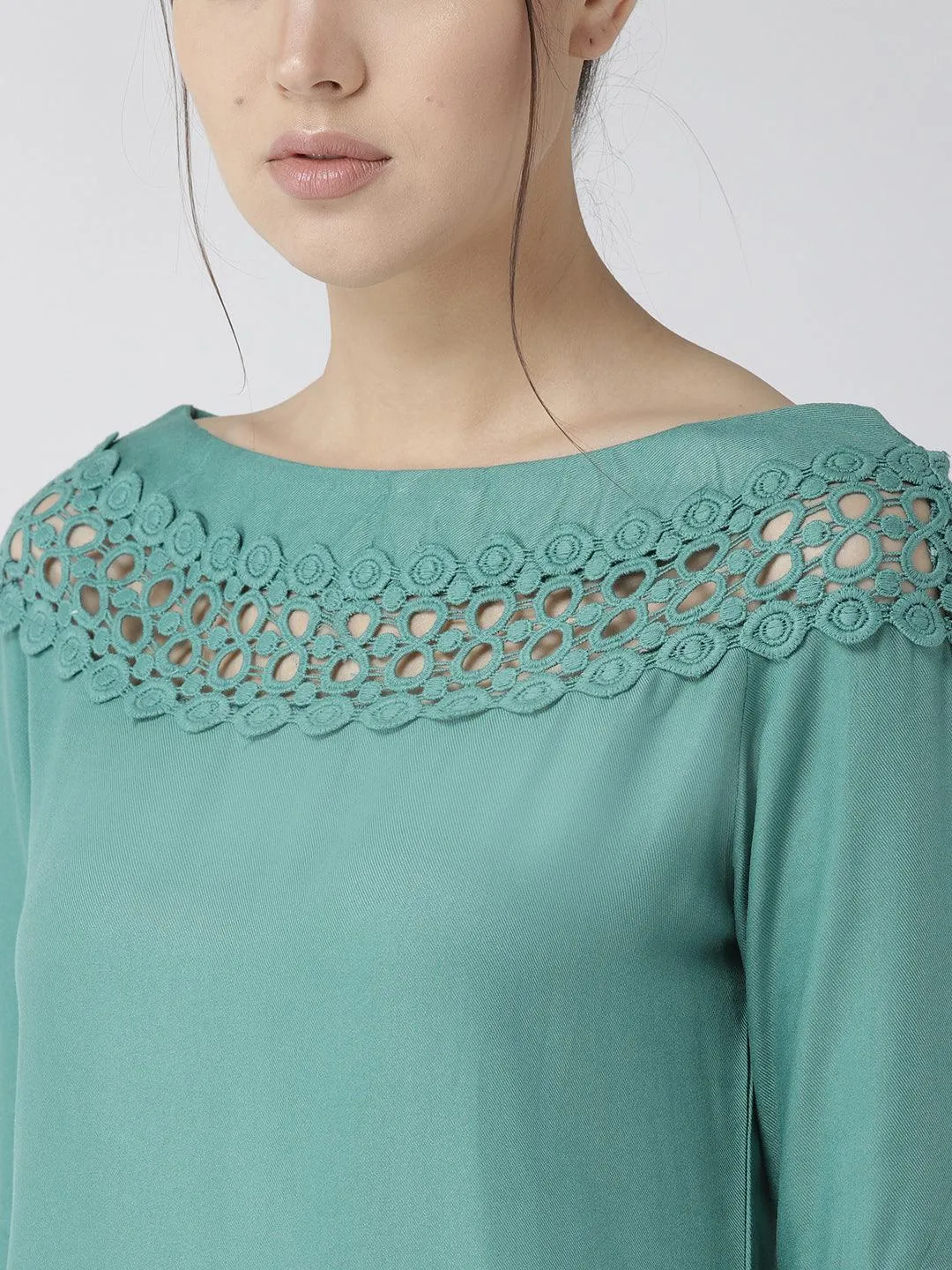 Style Quotient Women Solid Off White viscose rayon smart casual top