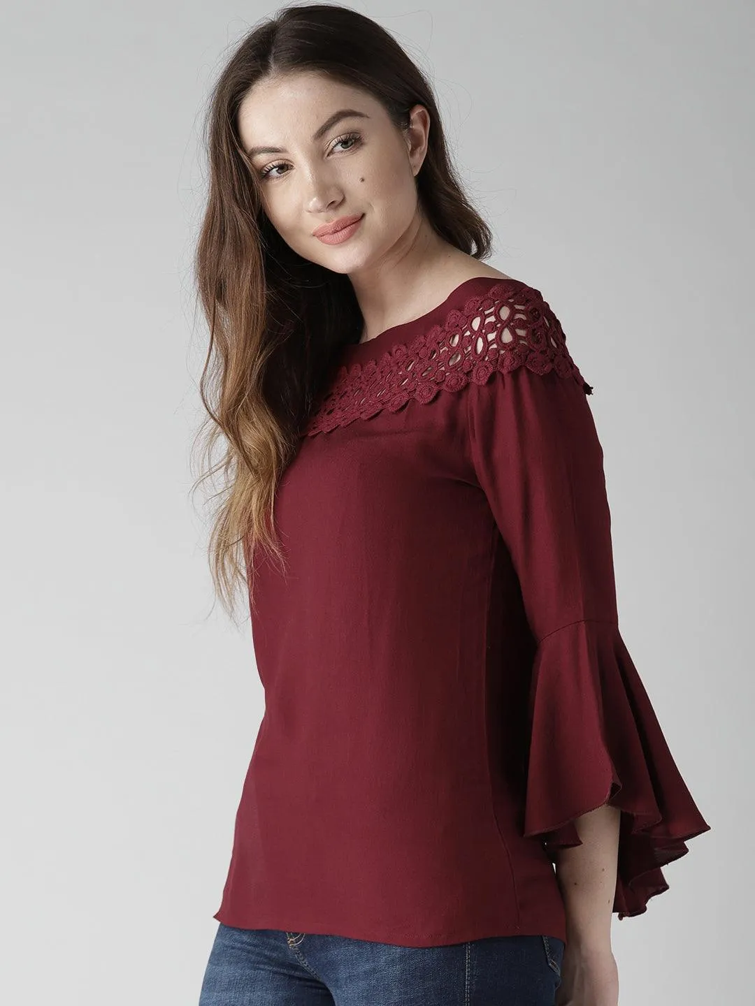 Style Quotient Women Solid Off White viscose rayon smart casual top