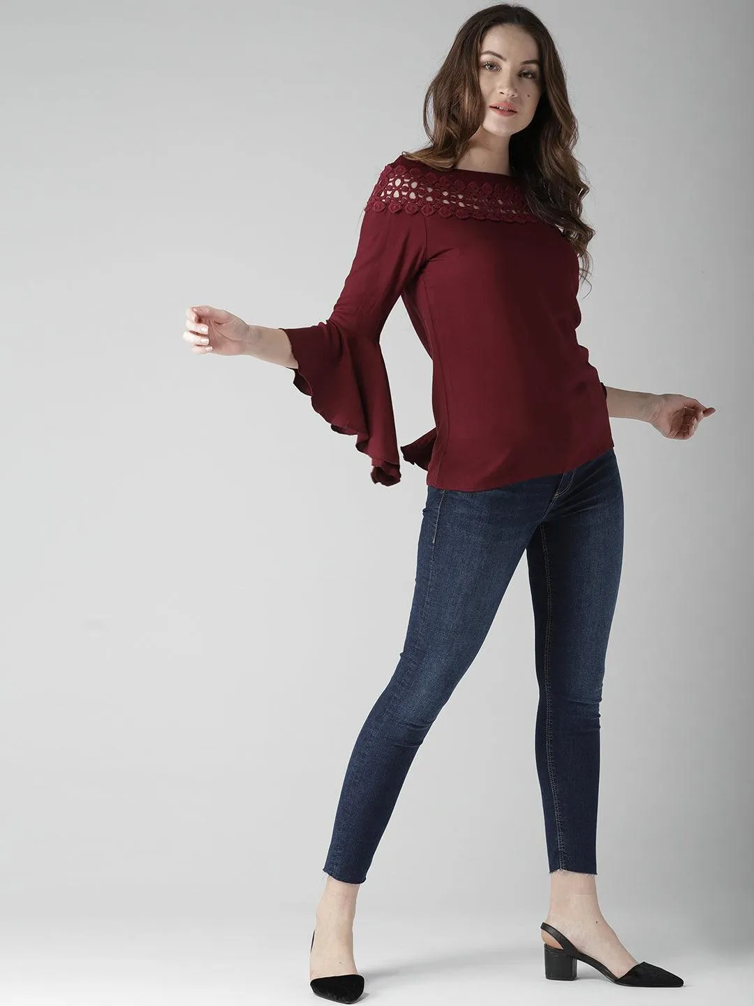Style Quotient Women Solid Off White viscose rayon smart casual top