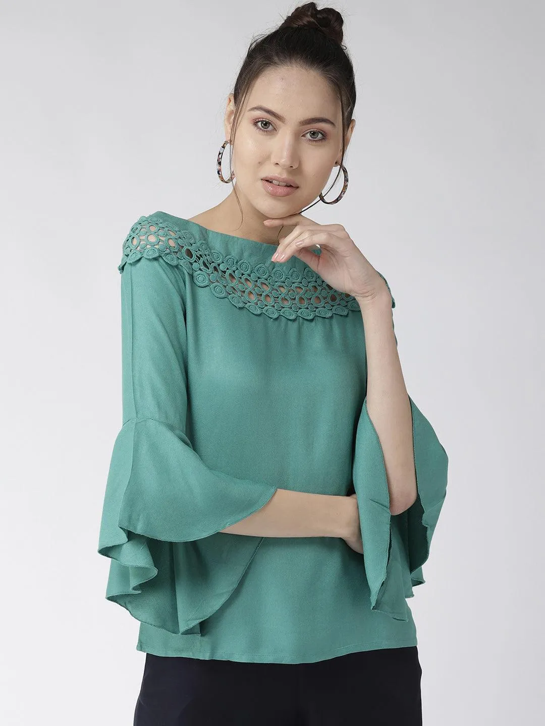 Style Quotient Women Solid Off White viscose rayon smart casual top