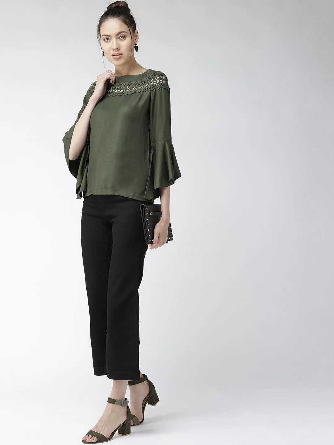 Style Quotient Women Solid Off White viscose rayon smart casual top