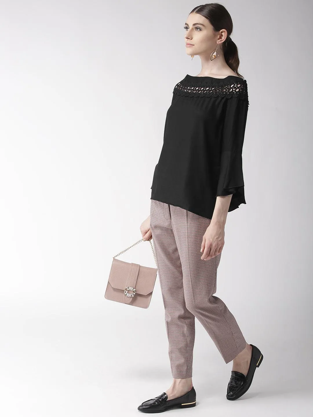 Style Quotient Women Solid Off White viscose rayon smart casual top