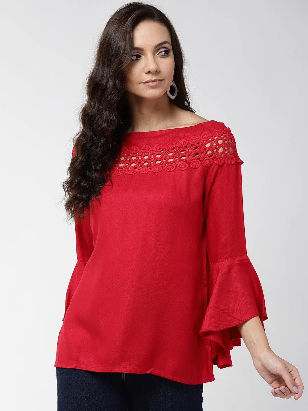 Style Quotient Women Solid Off White viscose rayon smart casual top