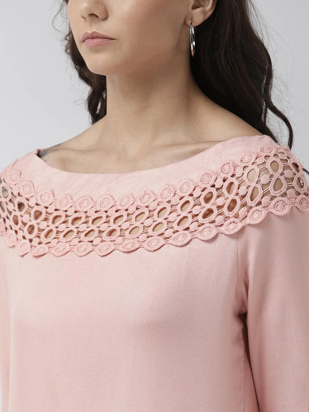 Style Quotient Women Solid Off White viscose rayon smart casual top