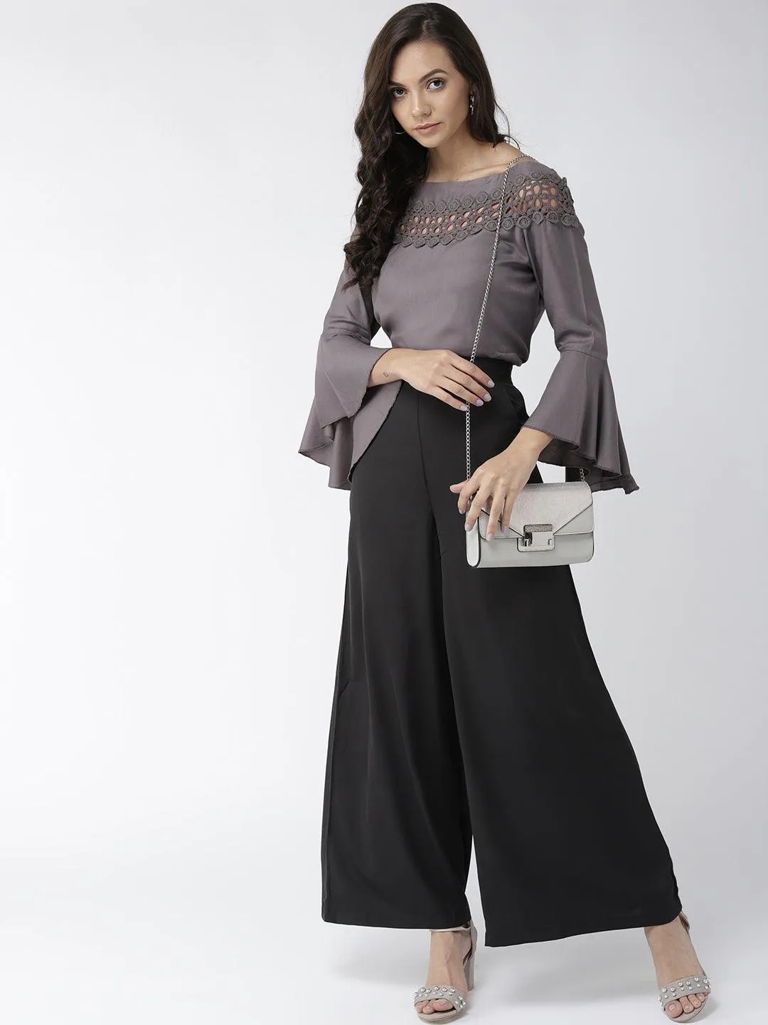 Style Quotient Women Solid Off White viscose rayon smart casual top