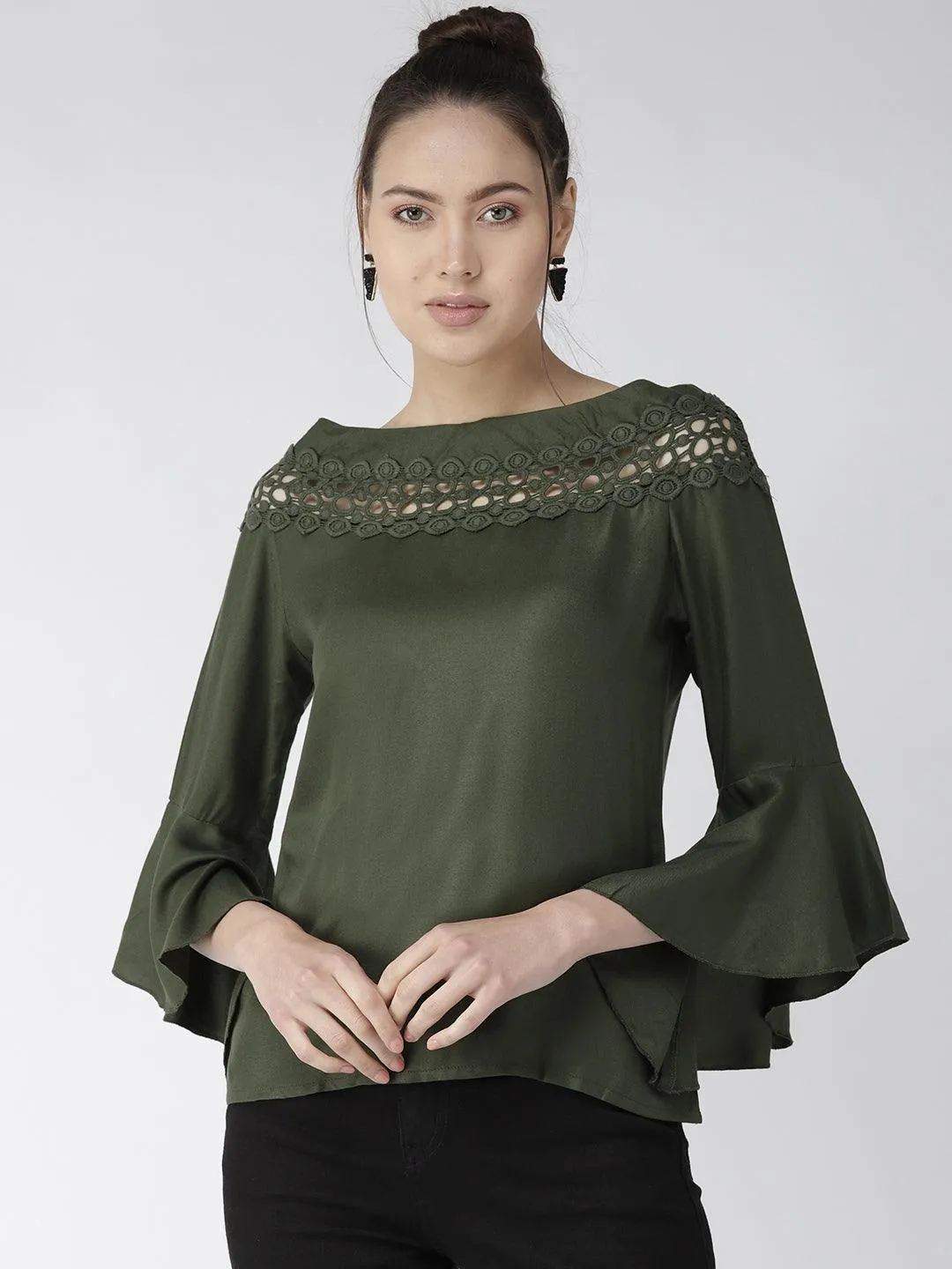Style Quotient Women Solid Off White viscose rayon smart casual top