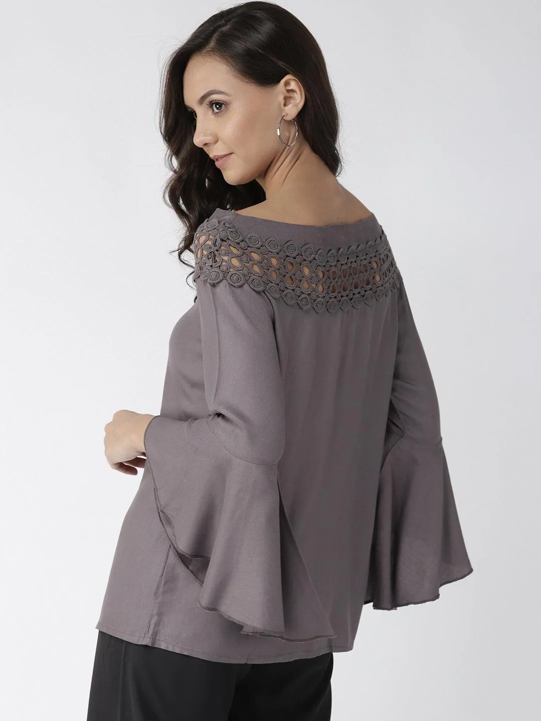 Style Quotient Women Solid Off White viscose rayon smart casual top
