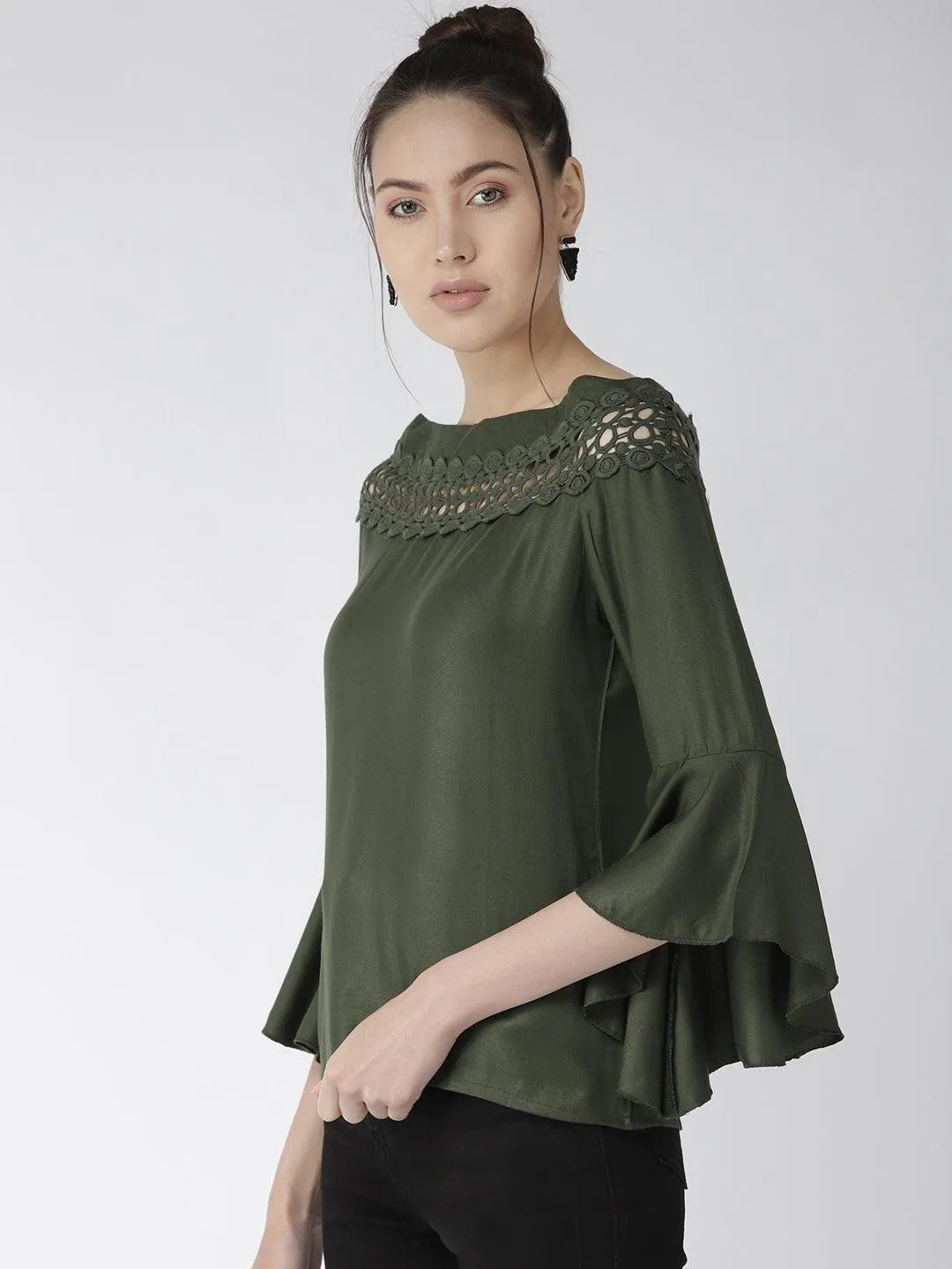 Style Quotient Women Solid Off White viscose rayon smart casual top