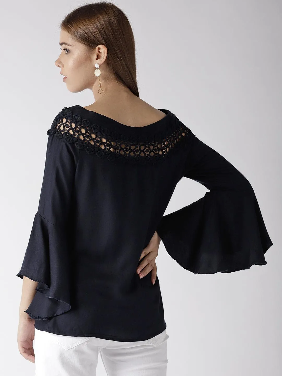 Style Quotient Women Solid Off White viscose rayon smart casual top
