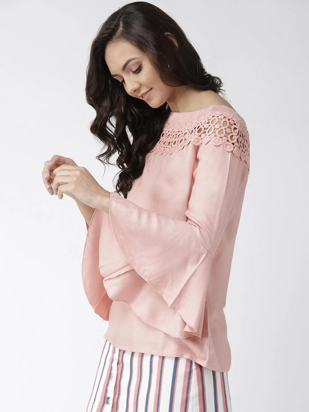 Style Quotient Women Solid Off White viscose rayon smart casual top